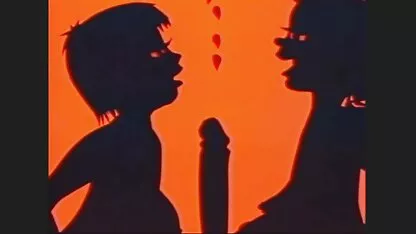 Un porno dessin animé jeune allemand avec une chatte rasée, poilue, dépravée, avant les jambes bite